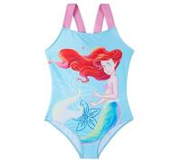 Disney Little Mermaid Bañador Niña 3-8 Años, Traje de Baño Infantil Una Pieza con Tirantes Ajustables, Ropa de Baño para Playa Piscina, Verano Regalo Niña (6-7 Años, Azul Little Mermaid)