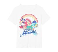 Disney Little Mermaid Pastel Rainbow Retro Camiseta, Mujer tallas grandes, Blanco, 3XL Grande