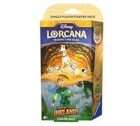 Disney Lorcana - Into The Inklands - Starter Deck - Inglés + Heartforcards® Protección de envío (Amber/Emerald)