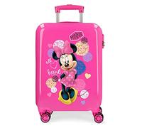 Disney Love Minnie Maleta de Cabina Rosa 37x55x20 cms Rígida ABS Cierre combinación 34L 2,6Kgs 4 Ruedas Dobles Equipaje de Mano