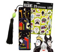 Disney Maléfica Pegatinas Paquete de Marcapáginas ~ Premium Maleficent Bookmark y 25 Disney Villains Pegatinas (suministros escolares para fiestas, suministros de oficina)