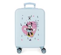 Disney Minnie My Happy Place Maleta de Cabina Azul 38x55x20 cms Rígida ABS Cierre de combinación Lateral 34L 2 kgs 4 Ruedas Dobles Equipaje de Mano