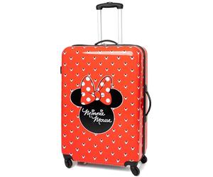Disney Maleta Minnie Mouse para Adultos y niños | Cabina Opciones Pequeña, Mediana O Grande Bolsa de Equipaje | Mujer Niñas Rojo Tapa Dura Carro De Viaje De Mano