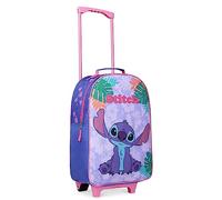 Disney Maleta Niñas con Ruedas - Maleta Infantil Equipaje de Mano Trolley - Maleta de Viaje Cabina 47x30x17 cm - Maleta Stitch Minnie Mouse Frozen con Asa Extensible y 2 Ruedas (Azul Stitch)