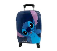 Disney Maleta Stitch Cabina - 4 Ruedas Giratorias y multidireccionales - Ruedas Dobles Personalizadas - Maleta rígida Muy Resistente con asa Extensible - 50 x 33 x 20 cm