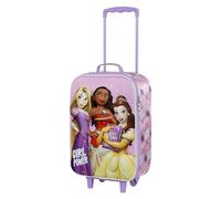 Disney-Maleta Trolley Soft 3D, 17 x 33 x 52 cm, Capacidad 26 L, Lila Princesas