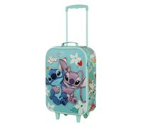 Disney-Maleta Trolley Soft 3D, 17 x 33 x 52 cm, Capacidad 26 L, Turquesa Stitch
