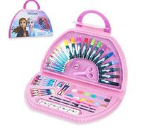 Disney Maletín Pinturas para Niños Frozen Princesas 50 Pzs (Rosa Frozen)