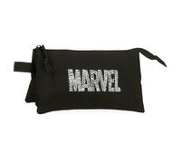Disney Marvel Characters Logo Estuche Triple Negro 22x12x5 cms Poliéster 1,32L
