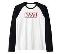 Disney Marvel Classic Large Red & White Logo Camiseta Manga Raglan