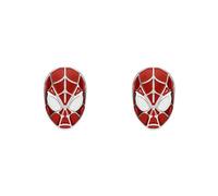 Disney Marvel E600216L - Pendientes de acero inoxidable, diseño de Spiderman, color plateado, blanco y rojo, Plata de ley