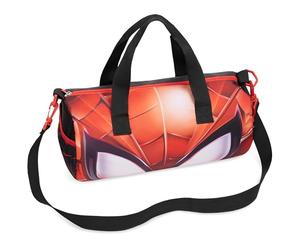 Disney Marvel Spiderman Bolsa Deporte Niño Niña 39.5×19.5cm, Bolsa de Viaje con Correa Ajustable, Deporte, Colegio, Regalos para Niños (Negro/Rojo Spiderman)
