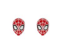 Disney Marvel Spiderman - Pendientes de tuerca de plata de ley esmaltados con dibujos animados, Plata de ley