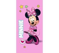 Disney Marvel Toalla de Playa Infantil 70x140 cm - Microfibra de Secado Rápido - Varios Diseños Oficiales Mickey, Minnie, Stitch, Frozen, Avengers y Spider-Man (Minnie Corazon)