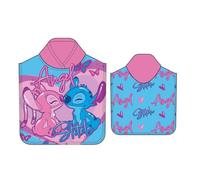 Disney Marvel Toallas Poncho Infantiles con Capucha 55x110cm 100% Microfibra Varios Diseños a Elegir (Angel & Stitch)