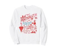 Disney Mary Poppins Practically Perfect In Every Way Sudadera, Unisex para adultos, Blanco, L