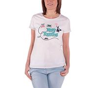 Disney Mary Poppins T Shirt Logo Nuevo Oficial Mujeres Skinny Fit Blanco