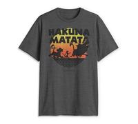 Disney Men's Lion King Gang Hakuna Matata Sunset Graphic T-Shirt, Charcoal Heather, XX-Large, Charcoal Heather, XXL