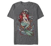 Disney Men's Little Mermaid Ariel Anchor Graphic T-Shirt