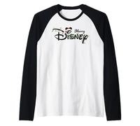 Disney Merry Christmas Lights Script Logo Holiday Trip Camiseta Manga Raglan