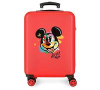 Disney Mickey All Smile Valise Cabine Multicolore 38x55x20 cm Rigide ABS Fermeture à Combinaison Latérale 35L 2 kg 4 Doubles Roues Bagage à Main