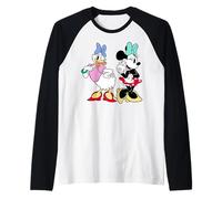 Disney Mickey And Friends Daisy And Minnie Mouse Classic Art Camiseta Manga Raglan