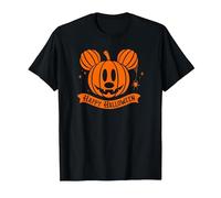 Disney Mickey and Friends Halloween Mickey Pumpkin Face Camiseta, Hombre, Negro, L