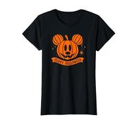 Disney Mickey and Friends Halloween Mickey Pumpkin Face Camiseta, Mujer, Negro, L