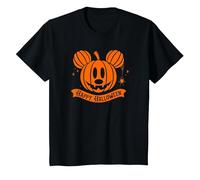 Disney Mickey and Friends Halloween Mickey Pumpkin Face Camiseta, Niños, Negro, 4 años