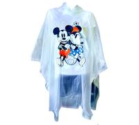 Disney Mickey and Minnie Mouse Love Never Folds - Poncho de lluvia con capucha, Adulto, talla nica