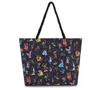 Disney Mickey and Stitch - Bolsa de mano para niñas, niños, adolescentes, adultos, Mickey Minnie Mouse, Stitch, bolsa de viaje clásica de lona, Negro -, Talla única