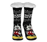 Disney Mickey calcetines hogar, hombre, cálidos, negro/blanco, talla 43-46