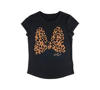 Disney Mickey Classic-Camiseta de Manga Larga para Mujer con Estampado de Animales, Negro, M