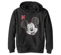 Disney Mickey Classic - Letter Mickey Hoodie, Niños, Negro, 5/6