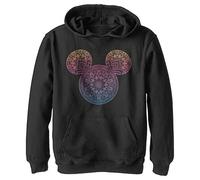 Disney Mickey Classic - Mickey Mandala Fill Hoodie, Sudadera con capucha Niños, Negro, 7/8