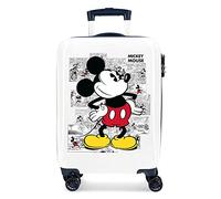 Disney Mickey Comic, Maleta De Cabina Rígida 55cm Niños Unisex, Blanco (White), Media
