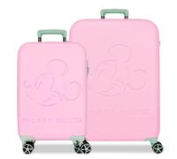 Disney Mickey Crazy Trip Juego de Maletas Rosa 55/65 cms Rígido 5,65 kgs Cierre TSA ABS 5,65 kgs 114,81L Extensible Equipaje de Mano