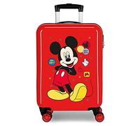 Disney Mickey Enjoy The Day Maleta de Cabina Rojo 40x55x20 cms Rígida ABS Cierre de combinación Lateral 34L 2,8 Kgs 4 Ruedas Dobles Equipaje de Mano