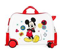 Disney, Mickey Enjoy The Day Maleta Infantil Blanco 50x38x20 cms Rígida ABS Cierre combinación 34 L 2,1 Kgs 4 Ruedas Equipaje de Mano