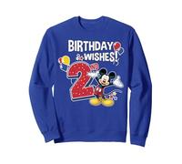 Disney Mickey & Friends 2nd Birthday Wishes Sudadera, Unisex para adultos, Azul Real, M