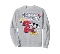 Disney Mickey & Friends 2nd Birthday Wishes Sudadera, Unisex para adultos, Gris Jaspeado, M