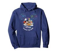 Disney Mickey & Friends Fireworks Vacation Family Trip 2026 Sudadera con Capucha, Unisex para adultos, Azul Marino, XL