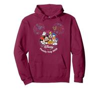 Disney Mickey & Friends Fireworks Vacation Family Trip 2026 Sudadera con Capucha, Unisex para adultos, Granate, L
