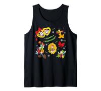 Disney Mickey & Friends Happy Holidays Christmas Holly Bows Camiseta sin Mangas