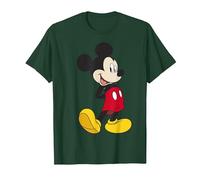 Disney Mickey & Friends Mickey Classic - Retrato Camiseta, Hombre, Verde Bosque, L