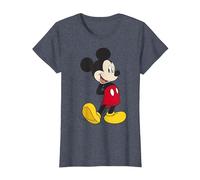Disney Mickey & Friends Mickey Classic - Retrato Camiseta, Mujer, Azul Jaspeado, 3XL