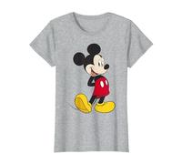 Disney Mickey & Friends Mickey Classic - Retrato Camiseta, Mujer, Gris Jaspeado, 3XL