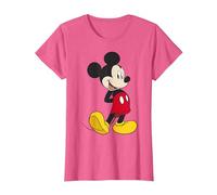 Disney Mickey & Friends Mickey Classic - Retrato Camiseta, Mujer, Rosa jaspeado, XS