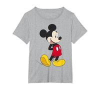 Disney Mickey & Friends Mickey Classic - Retrato Camiseta, Mujer tallas grandes, Gris Jaspeado, 3XL Grande