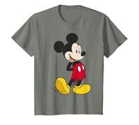 Disney Mickey & Friends Mickey Classic - Retrato Camiseta, Niños, Verde militar jaspeado, 8 años